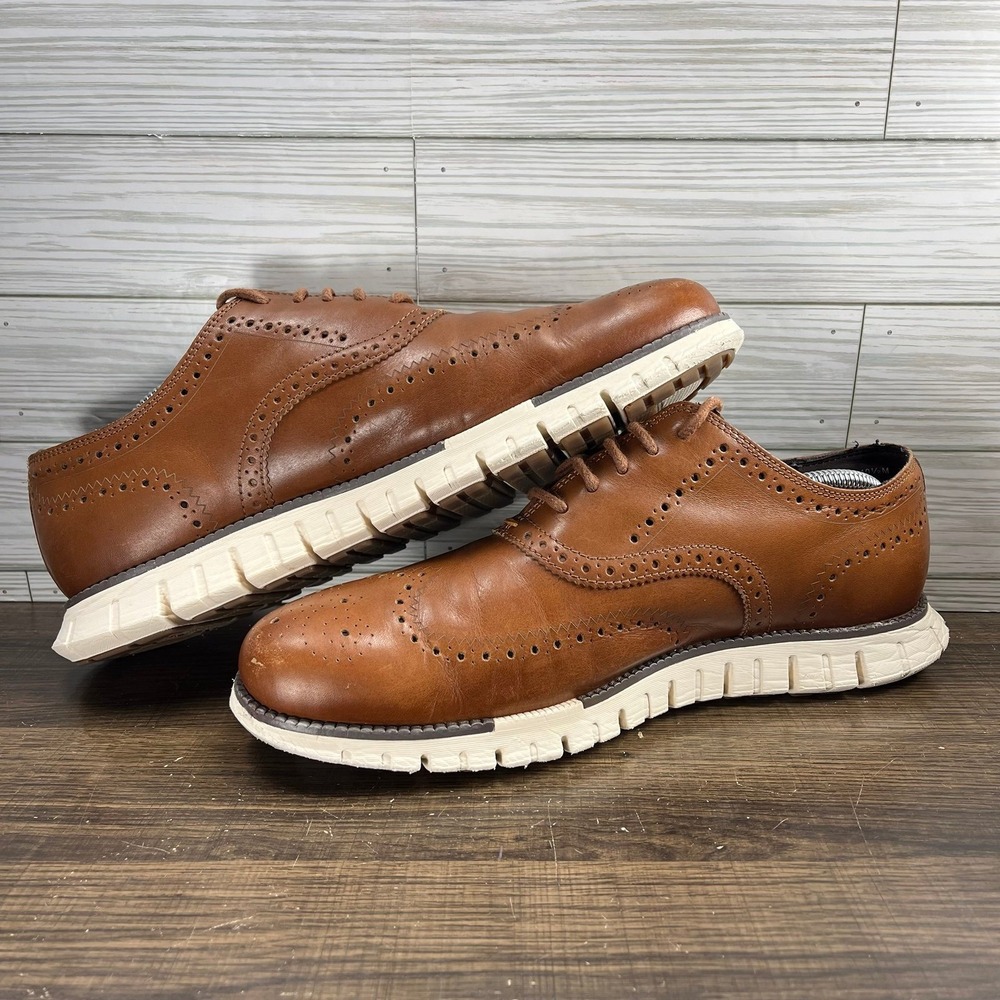 Cole Haan ZeroGrand Remastered Wingtip Oxfords Men's Brown Shoes - M 10.5 (M) - Picture 4 of 10
